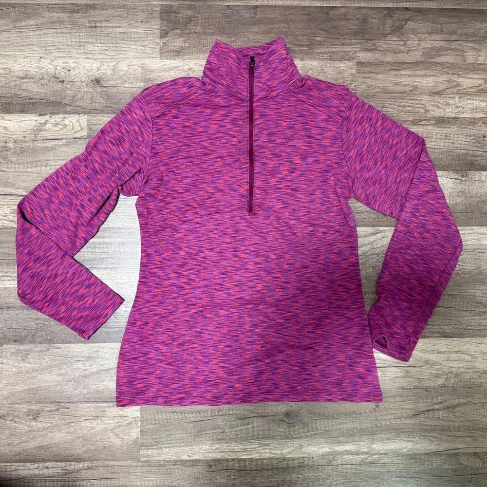 Columbia Women's Purple‎ Space Dye Quarter Zip Pullover Active Top Size L